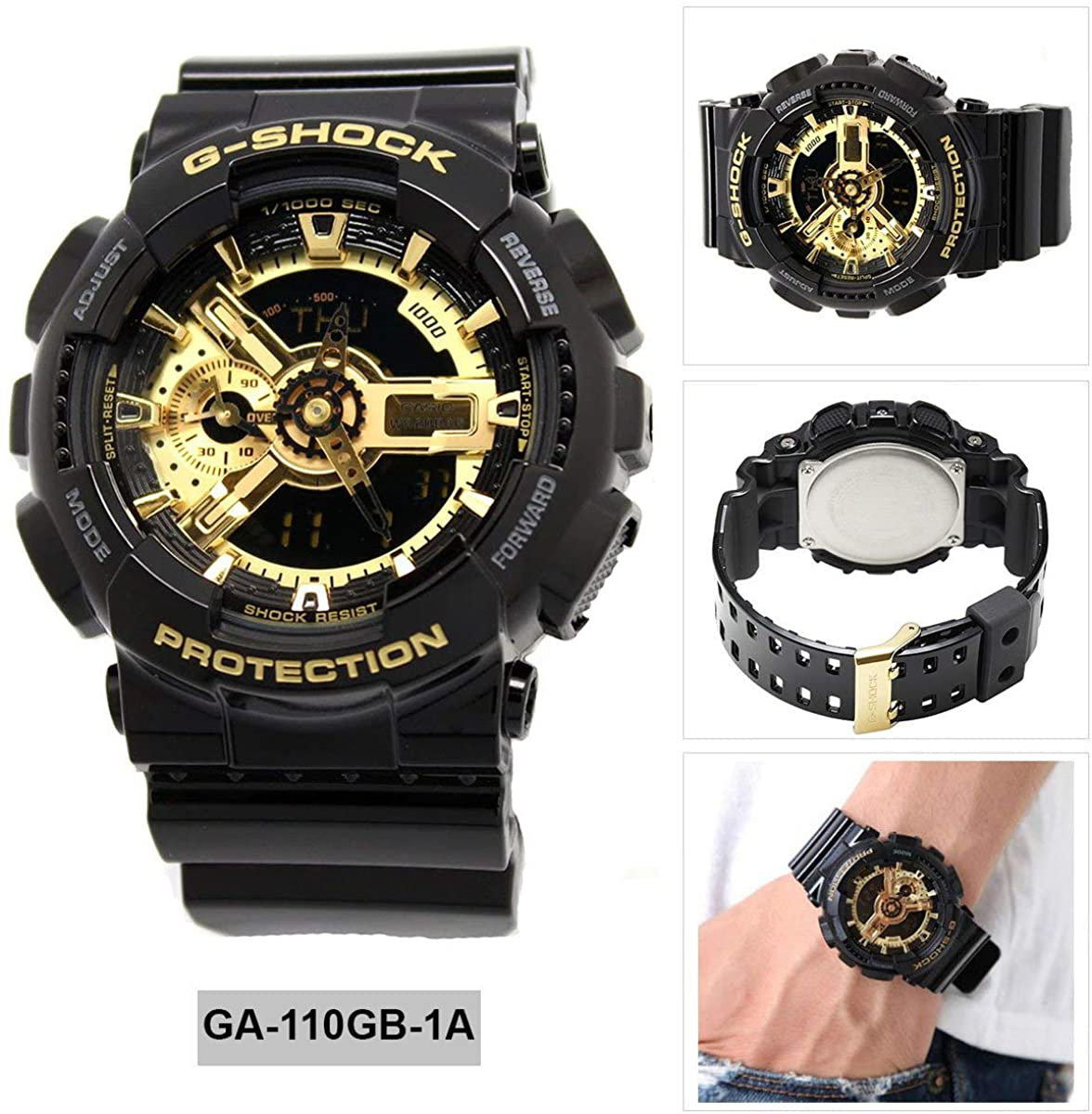 Casio G-Shock Men's Military GA-110 Watch, Black/Gold, One Size