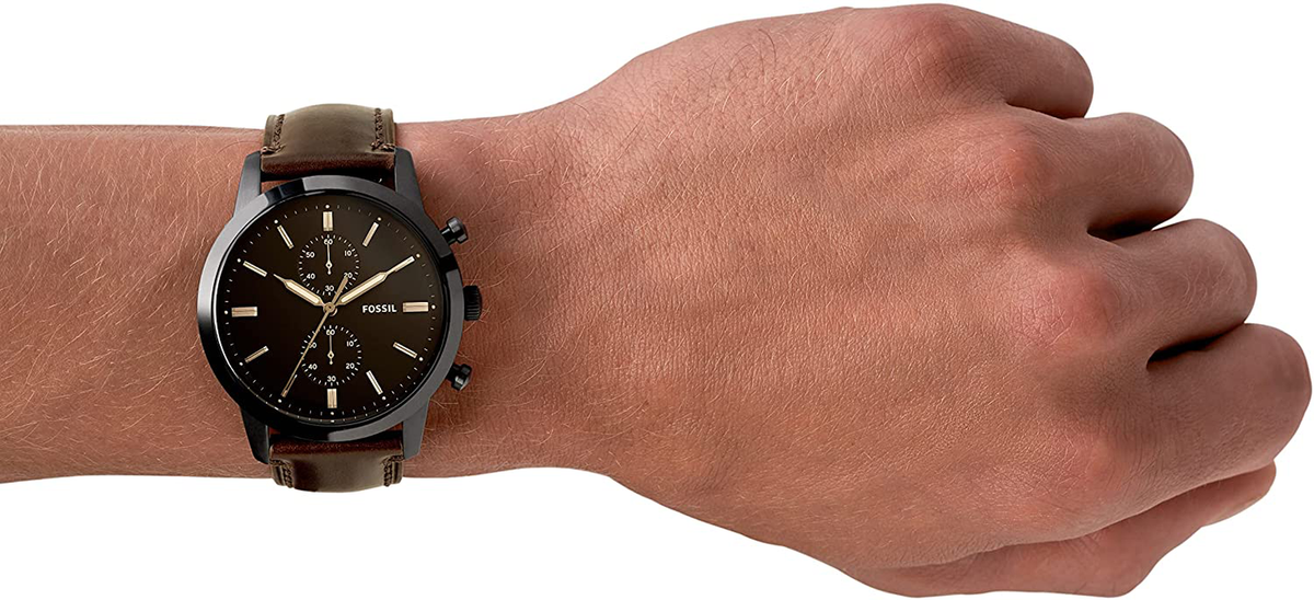 Fossil Men's Townsman Stainless Steel and Leather Casual Quartz Chronograph Watch