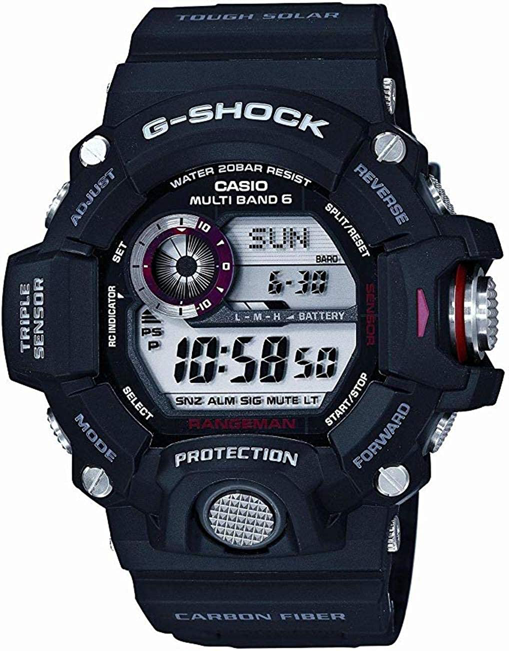 Casio Men's GW-9400J-1JF G-Shock Digital G Rangeman Series Multiband 6, Black Watch