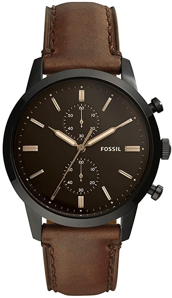 Fossil Men's Townsman Stainless Steel and Leather Casual Quartz Chronograph Watch