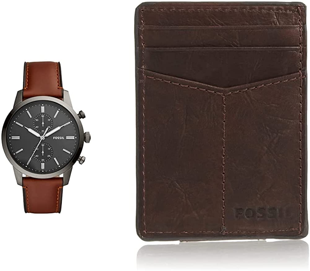 Fossil Men's Townsman Stainless Steel and Leather Casual Quartz Chronograph Watch