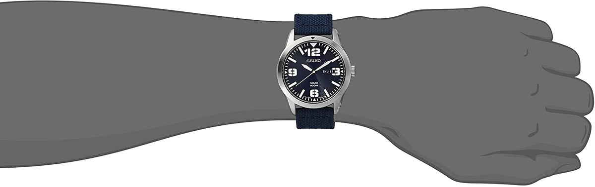 Seiko Men's Solar-Powered Watch Nylon Band SNE329