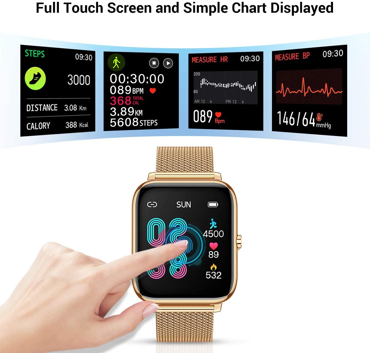 CanMixs Women's Smart Watch for Android& iOS