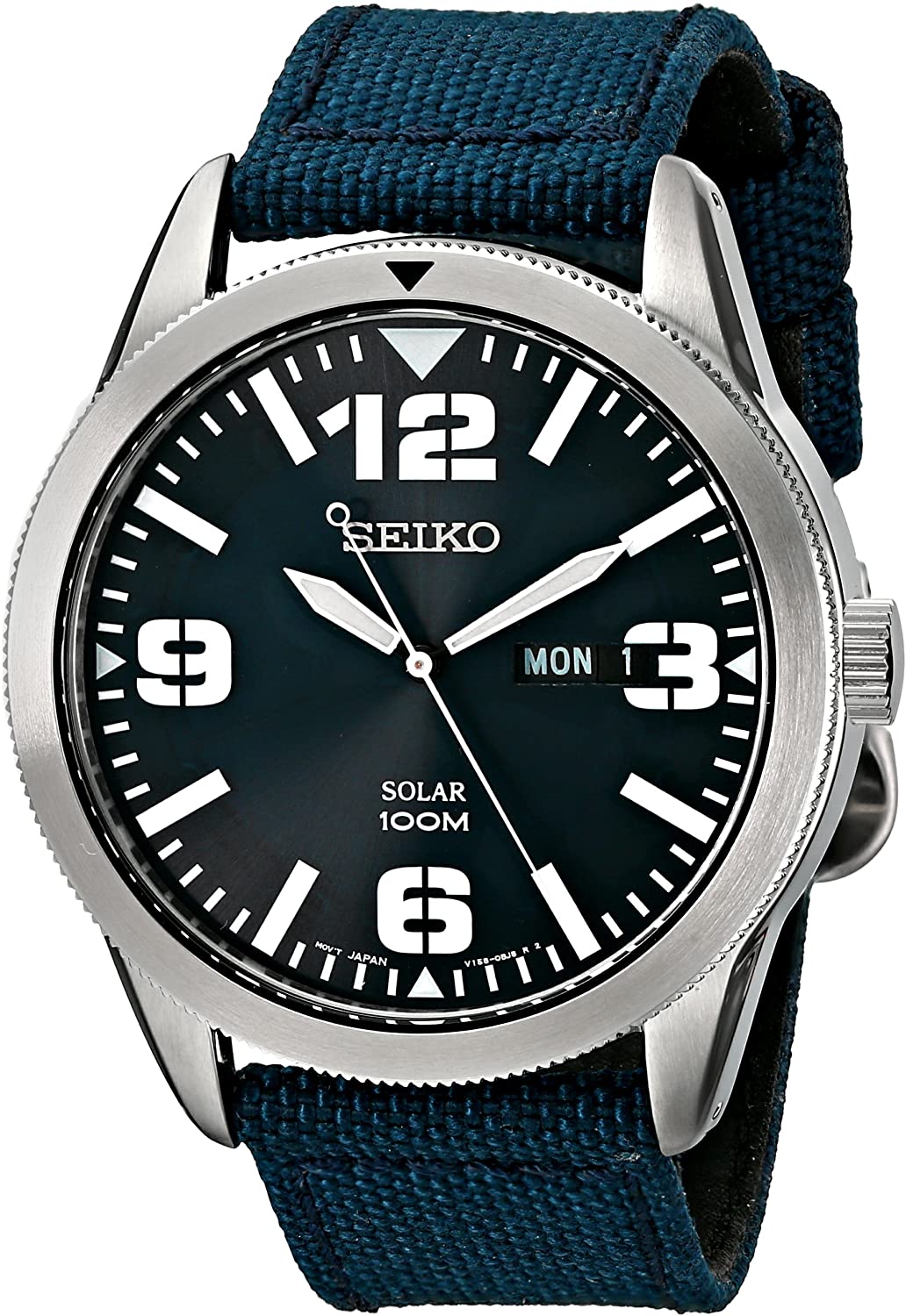 Seiko Men's Solar-Powered Watch Nylon Band SNE329