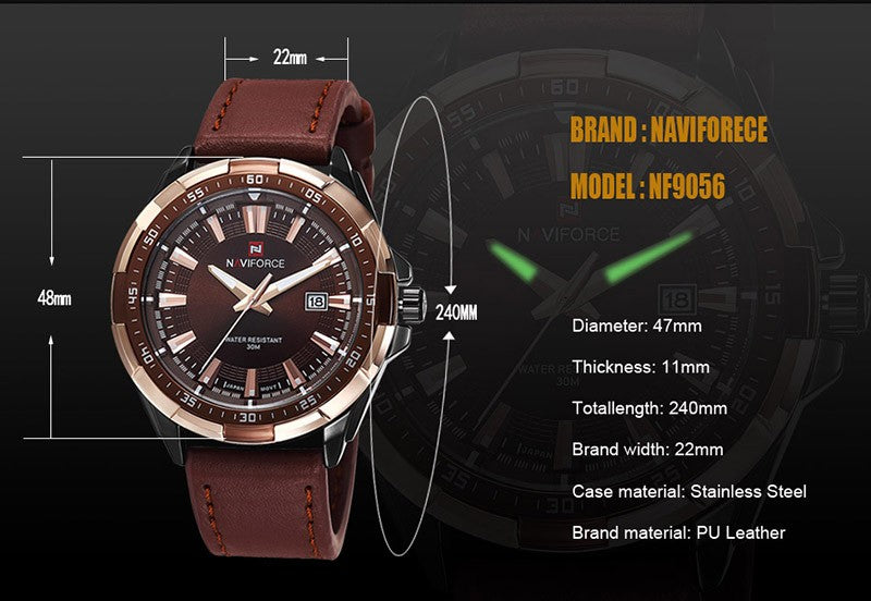 Men's Business/Sports Leather Band Watch