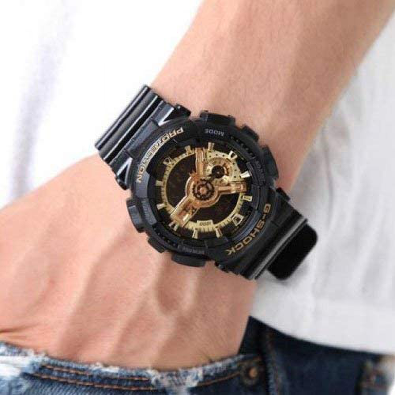 Casio G-Shock Men's Military GA-110 Watch, Black/Gold, One Size