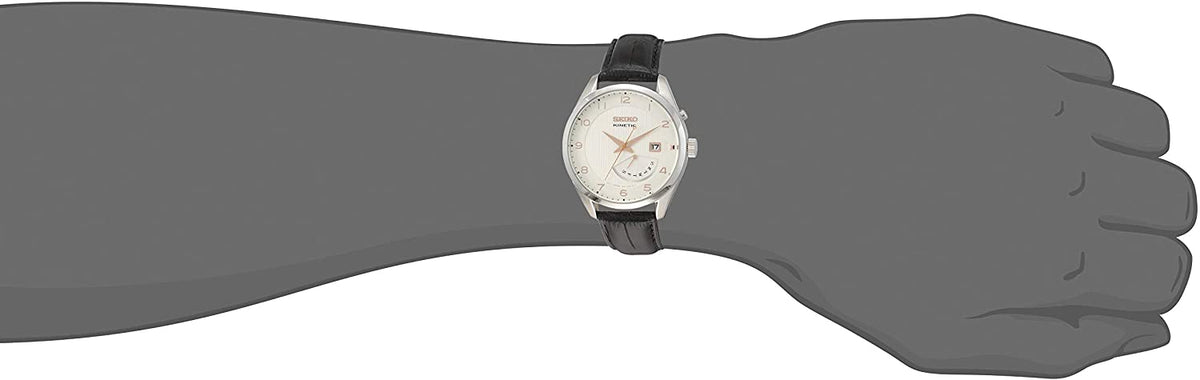 Seiko Men's SRN049-P1 Kinetic Black Leather Watch