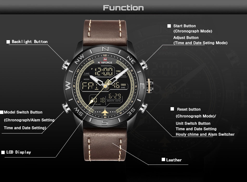 Men's Watch Army Military LED Digital