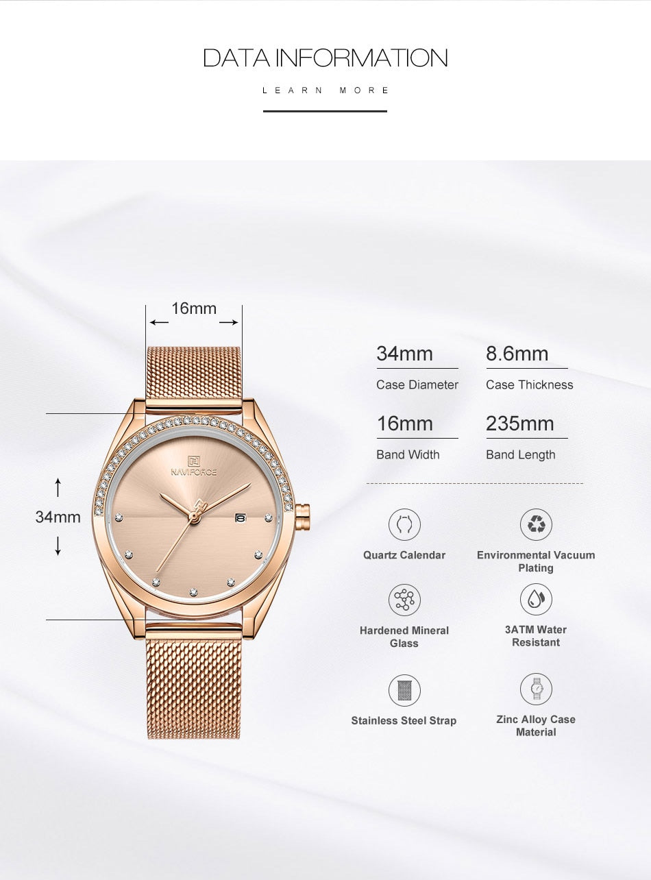 Lady's Luxury Fashion Stainless Steel Watch